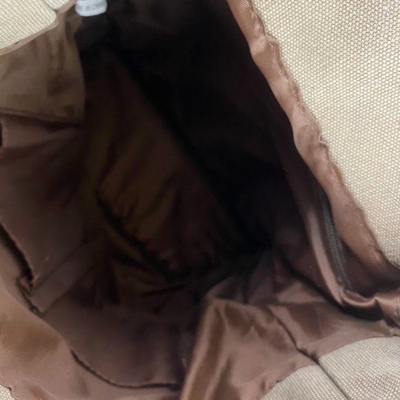 Canvas Backpack with Leather Trim - Beige main image 2